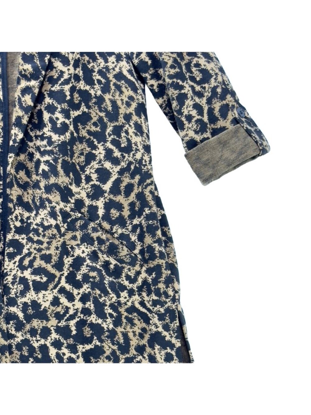 ADYSON PARKER Women's Open Front Cardigan Cheetah Print cuff sleeves Size S - Picture 7 of 14